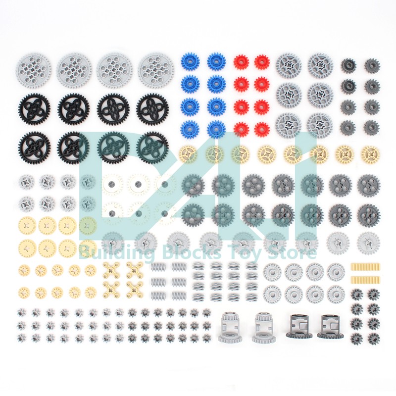 Tech Gear Accessories - Technische MOC-Teile 198-teiliges Zahnrad-Hightech-Set Bausteine Kreativität