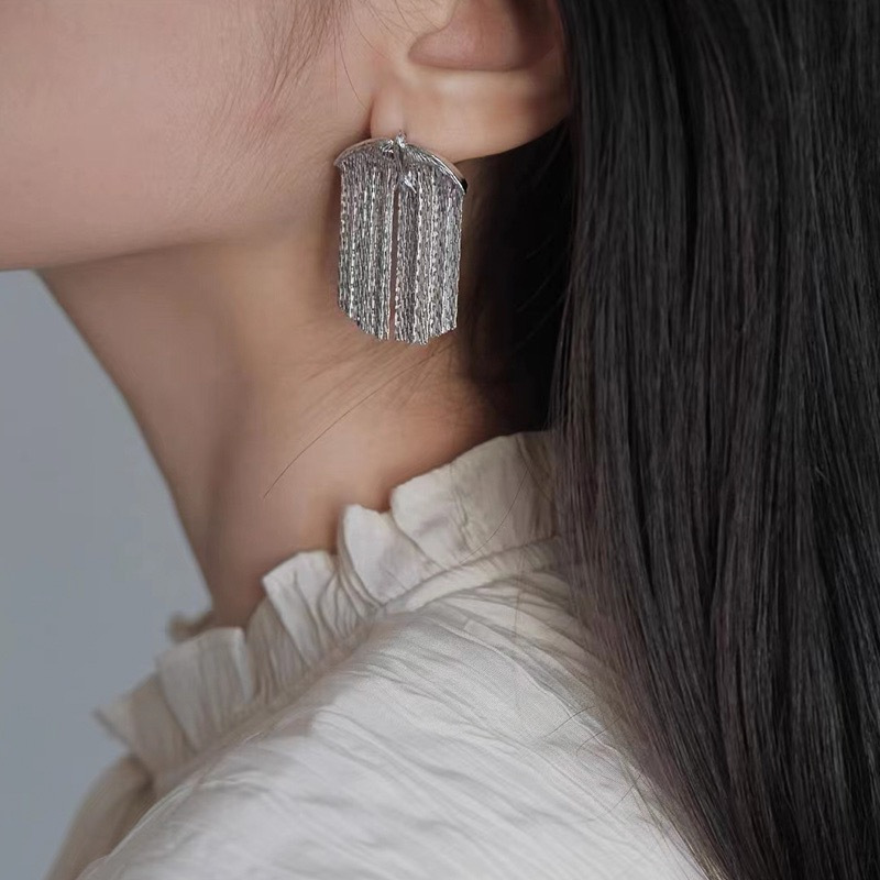 Tech Accessories Dropshipping - Silber Farbe Stud Ohrringe Für Frauen
