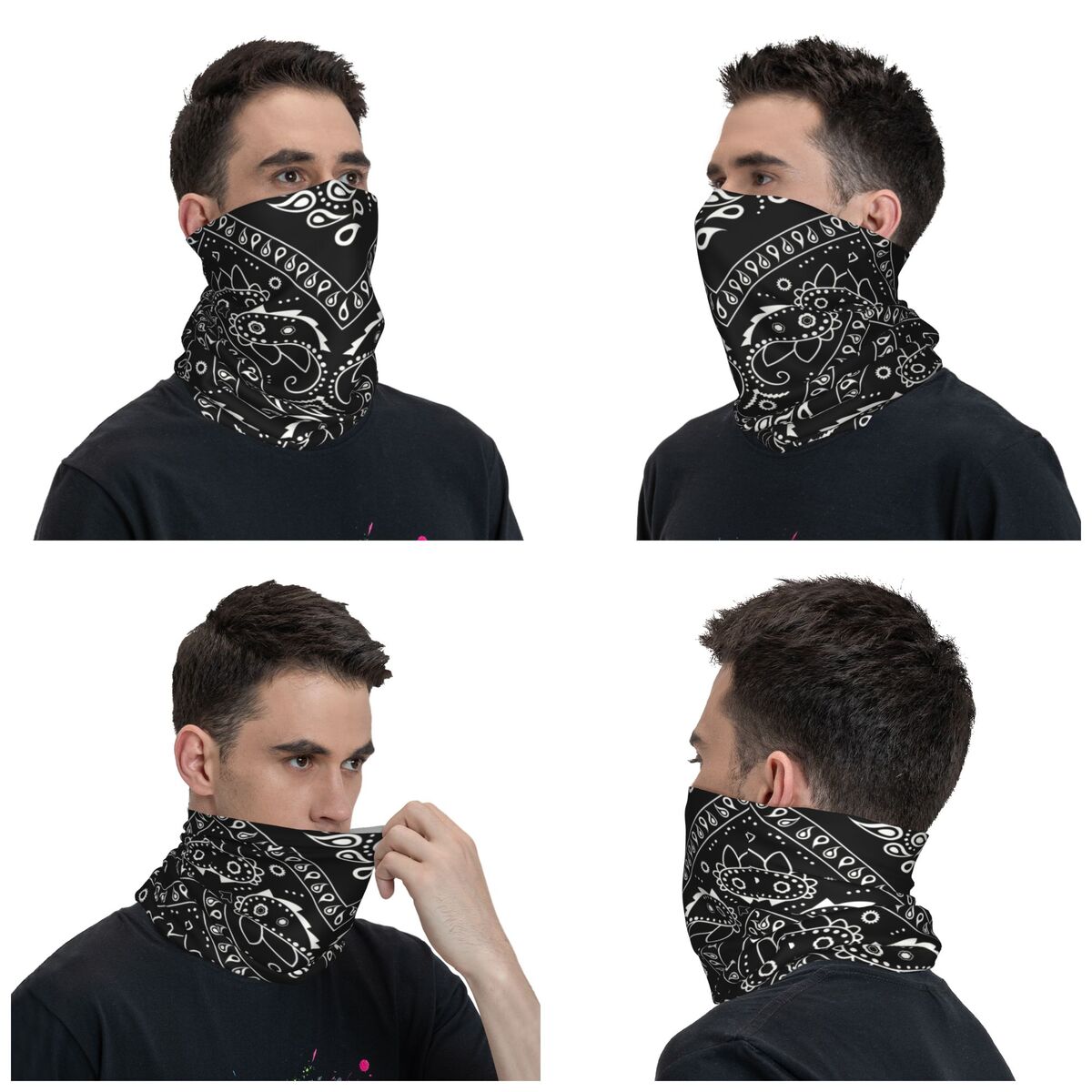 Schwarze Bandana Muster Hals G – Tech Wear Accessories Bewertung und Preis