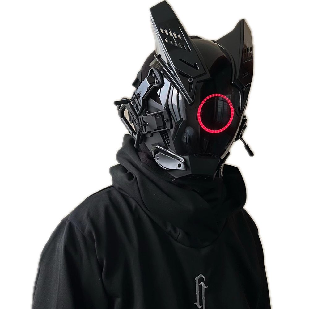 Cyberpunk LED-Maske Cosplay-Ma – Tech Wear Accessories Bewertung und Preis