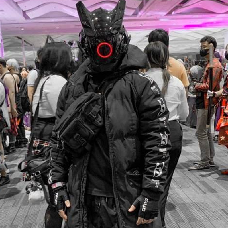 Cyberpunk LED-Maske Cosplay-Ma – Tech Wear Accessories Bewertung und Preis
