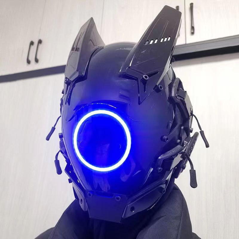 Cyberpunk LED-Maske Cosplay-Ma – Tech Wear Accessories Bewertung und Preis